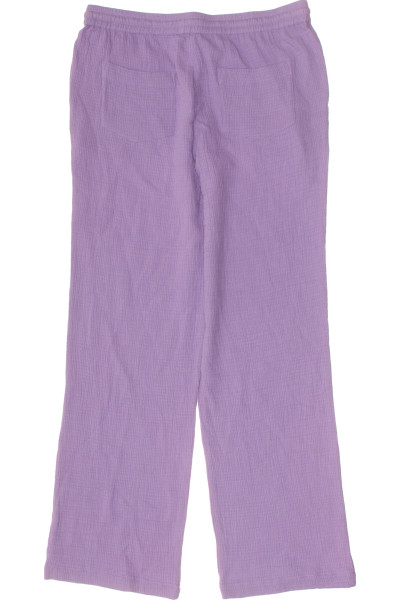 Lehké letní bavlněné kalhoty Christian Berg fialové, volný střih