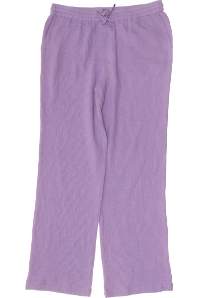Letní lněné lehké kalhoty Christian Berg fialové volné