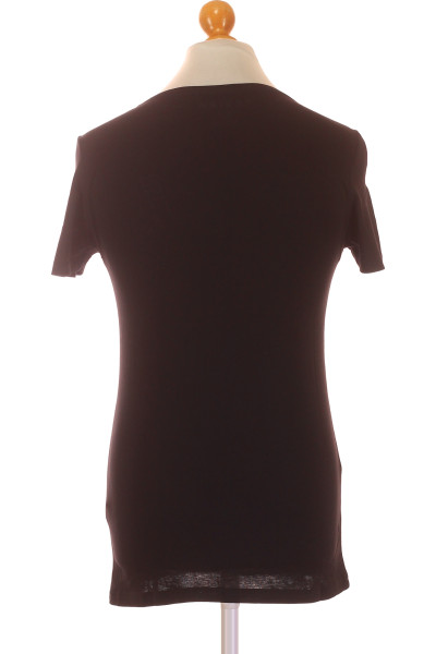 Pánské bavlněné tričko REVIEW slim fit černé pro každodenní nošení