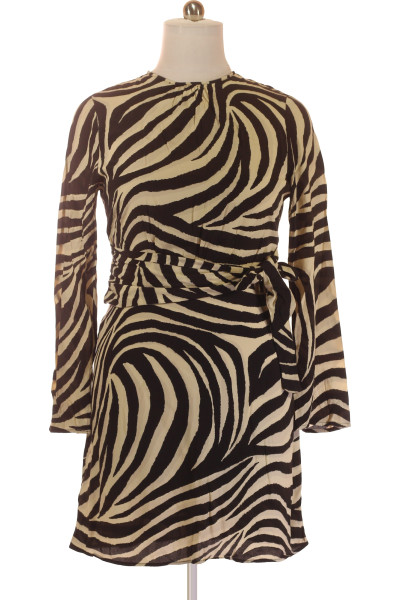 Páskové šaty MANGO se zebrovým vzorem a viskózové, jarní kolekce