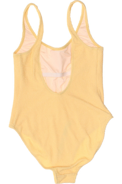 Jednodílné žluté plavky v žebrovaném designu pro dámy TrendyStyl