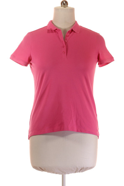 Pohodlné Bavlněné Polo Tričko Montego V Růžové S Elastanem Pro Volný Čas