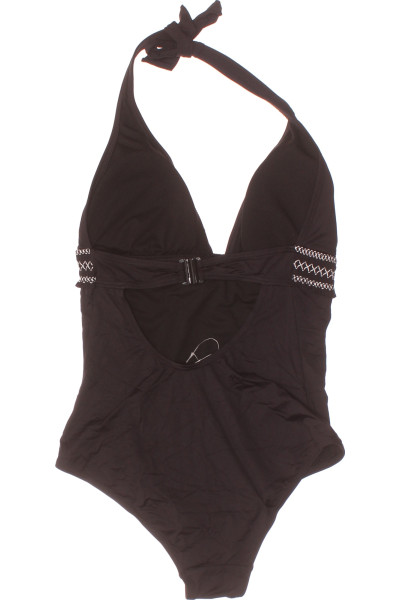 Elegantní Černý Monokini s Dekorativním Pruhem pro Letní Plavání