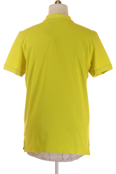 MC NEAL Pánské bavlněné polo tričko s límečkem žluté slim fit