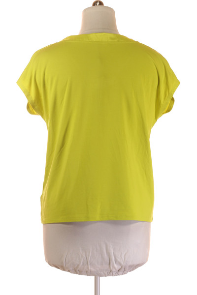 Jednoduché žluté viskózové tričko s V-výstřihem Jake*s Casual