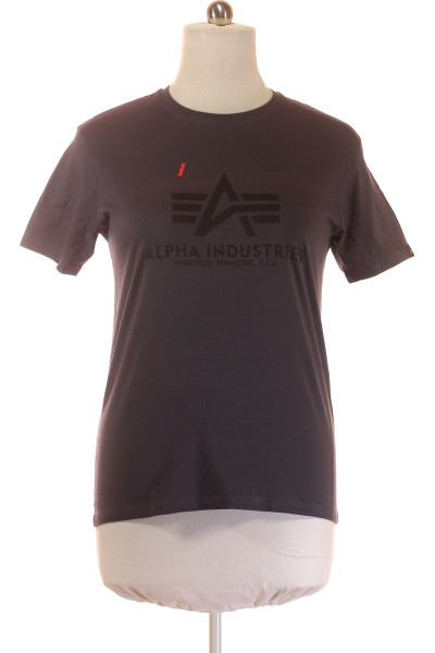 Bavlněné Tričko Alpha Industries S Logem, černé, Volný Střih