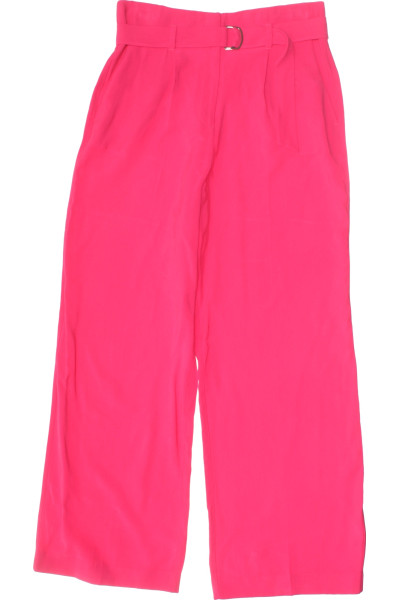 Růžové Rovné Dámské Kalhoty COMMA S Puky, Volný Střih