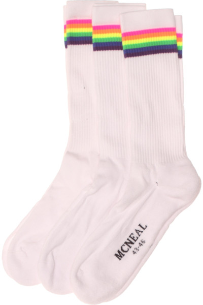 Sportovní Ponožky MC NEAL S Pruhovaným Lemem, Bílé, Unisex