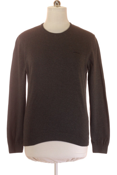 Pánský bavlněný pulovr s.Oliver v jednoduchém stylu, tmavě šedý