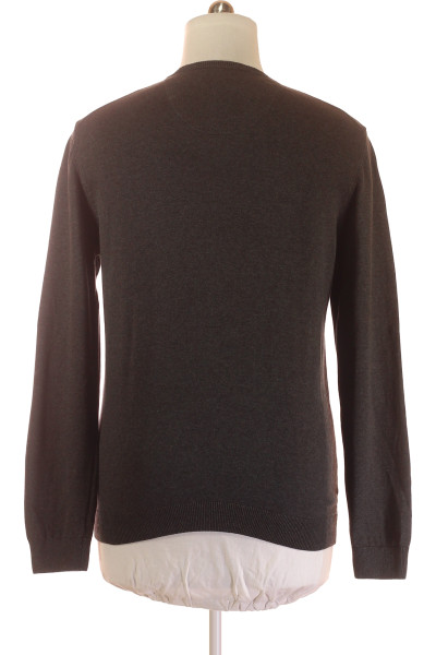 Pánský bavlněný pulovr s.Oliver v jednoduchém stylu, tmavě šedý