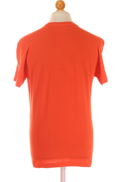 Bavlněné Pánské Tričko LACOSTE Slim Fit Oranžové Pro Volný Čas
