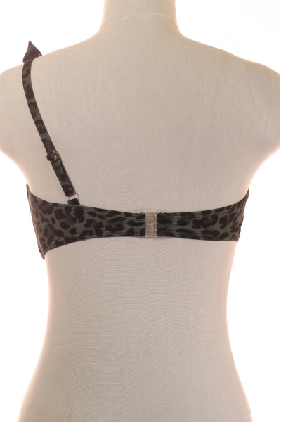 Asymetrický Leopardí Bikini Top s Mašlí pro Volný Čas
