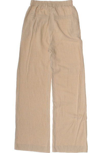 Letní lněné viskózové kalhoty s přímým střihem pro volný čas
