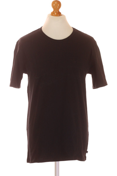 H.I.S Pánské bavlněné tričko slim fit s elastanem černé pro volný čas