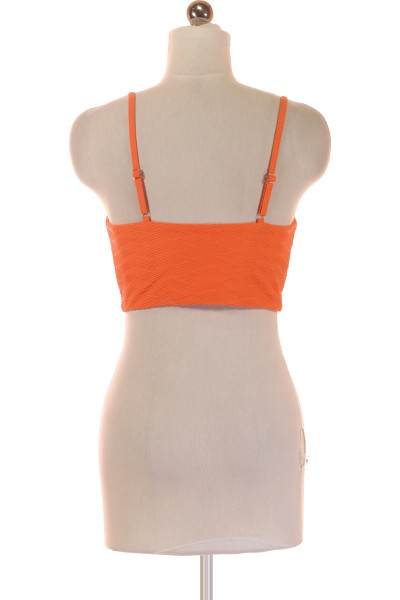 Stylový oranžový bikini top vlnitý vzor pro letní radovánky