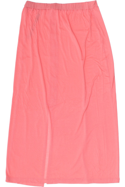 Maxi sukně s knoflíky a rozparkem, lehká letní, korálová