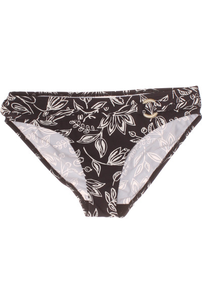Květované Bikinové Kalhotky černobílé, Pohodlný Střih, Plážový Styl