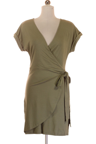 Letní šaty Laura Scott S Překřížením A Vázáním, Olivově Zelené