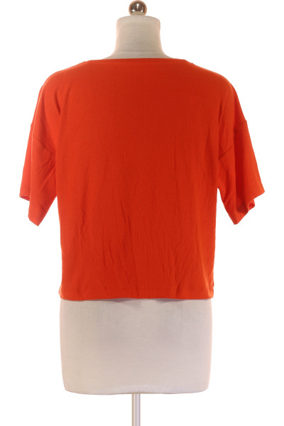 Pohodlné Oranžové Volné Tričko Basic na Léto Pro Volný Čas