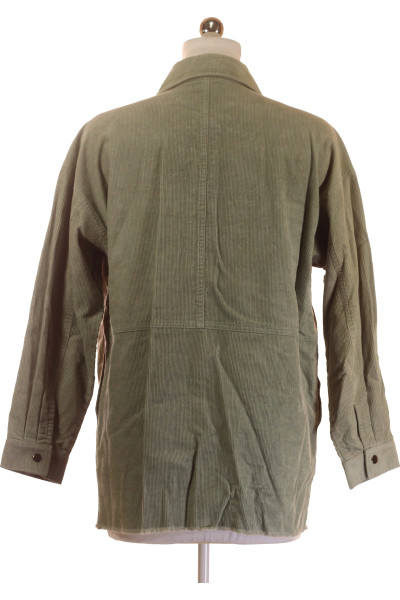 Pohodlná khaki jarní bunda s texturou, volný střih, módní design
