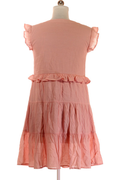 Letní šaty Lascana s volány, růžová, lehká bavlna, romantický styl
