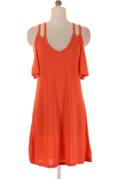 Letní Tričkové Šaty Lascana, Rozkvetlý Design, Oranžová