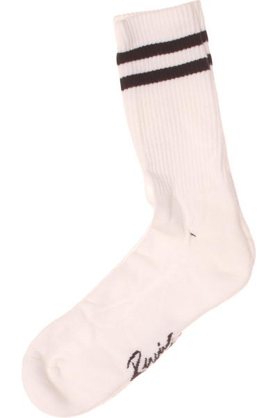 Bílé Proužkované Sportovní Ponožky REVIEW Unisex Podzim/Zima