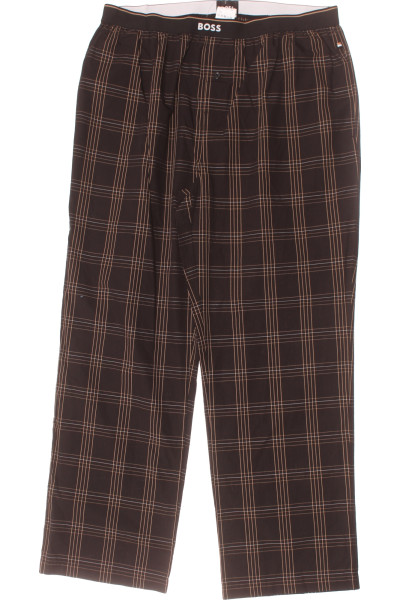 Hugo Boss Pánské Bavlněné Pyžamové Kalhoty S Károvaným Vzorem