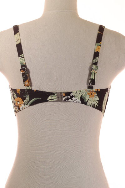 Tropický Bandeau Bikini Top s Květinovým Vzorem a Elastanem