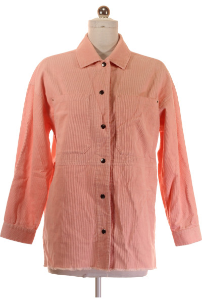 Jarní lehká bunda v jemném růžovém odstínu, volný střih
