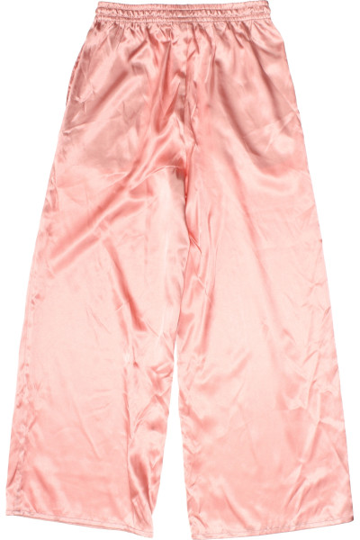 Pohodlné saténové dámské pyžamové kalhoty ve světle růžové