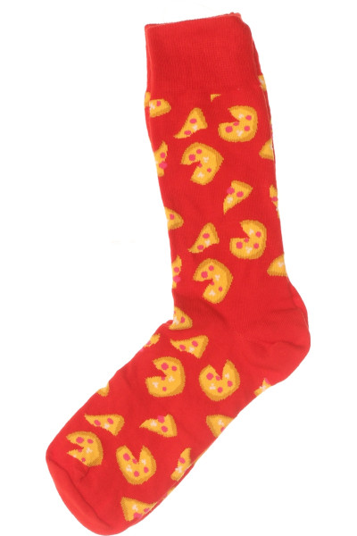 Veselé Pánské Kotníkové Ponožky Happy Socks S Vzorem Pizzy