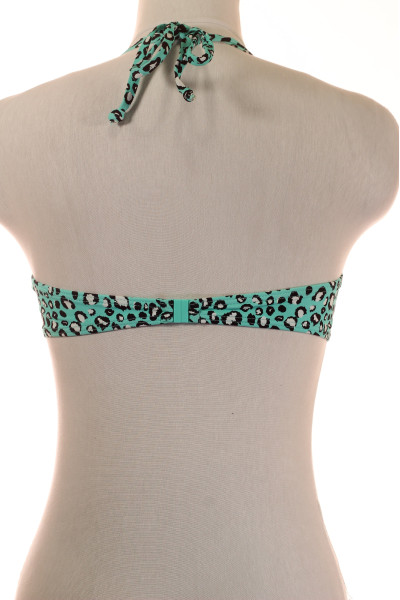 Tyrkysový leopardí bikini horní díl s twistem pro letní radovánky