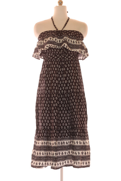  Šaty s Květinovým Potiskem Černobílé Lascana Vel. 38