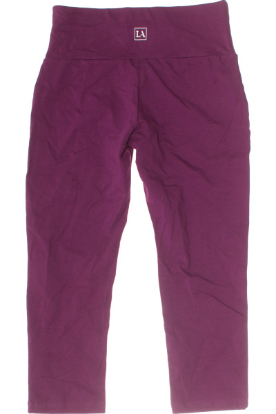 Lascana Bavlněné capri kalhoty 3/4 fialové, pohodlný střih