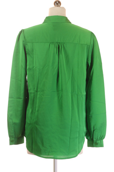 Elegantní zelená polyesterová košile VILA s dlouhým rukávem