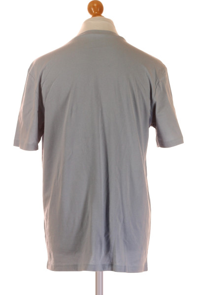 s.OLIVER Pánské šedé tričko s nápisem Just Relax pro volný čas