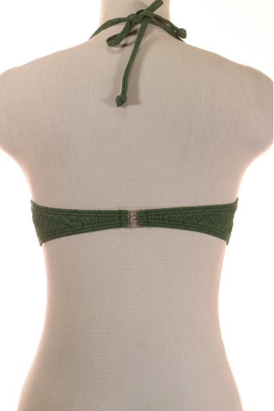 Zelený Bandeau Bikini Top s Texturovaným Vzorem pro Letní Dovolenou