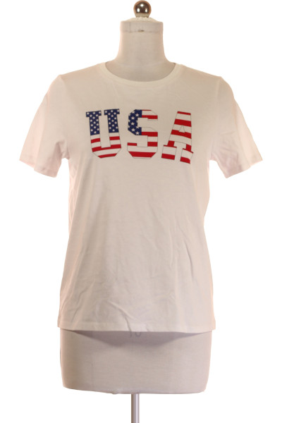 Tričko S Potiskem Vlajky USA, Styl Casual, Pro Volný čas