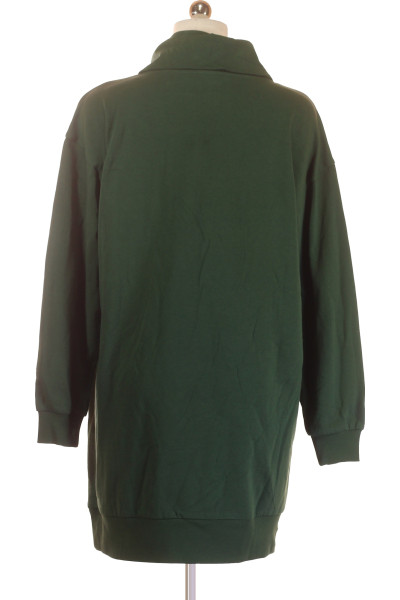 H.I.S Mikinové Šaty s Kapucí a Zipem, Zelené, Volný Střih