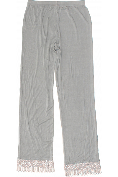 Pohodlné šedé pyžamové kalhoty Lascana s krajkou, domácí oblečení