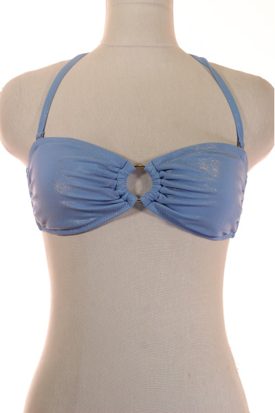 Modrý Bandeau Bikini Top S Glam Efektem Pro Letní Pobyt U Vody
