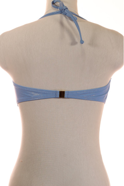 Modrý Bandeau Bikini Top s Glam Efektem pro Letní Pobyt u Vody