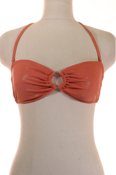Letní Bandeau Bikini Top S Mašlí A Třpytkami Orange Sunset