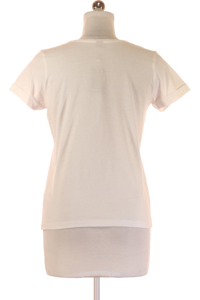Stylové bílé tričko s potiskem BENCH, 100% bavlna, na léto