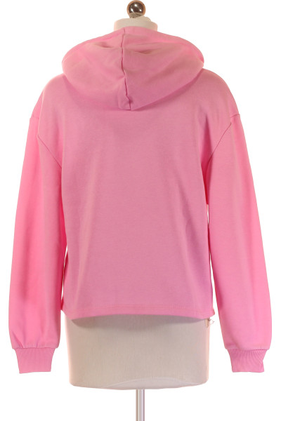 Mikina s kapucí PIECES růžová, bez zapínání, bavlna/polyester