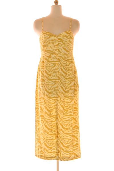  Šaty S Ramínky Žluté Vel. 38
