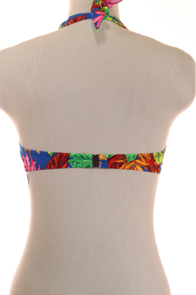 Tropický Halterneck Bikini Top s Vzorem Pro Letní Plavání