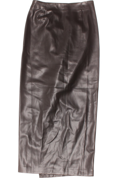 Dlouhá koženková sukně MANGO, elegantní, černá, na podzim