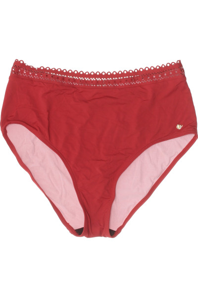 Červené Bikini Kalhotky S Ozdobnou Krajkou S.OLIVER, Plážový Styl
